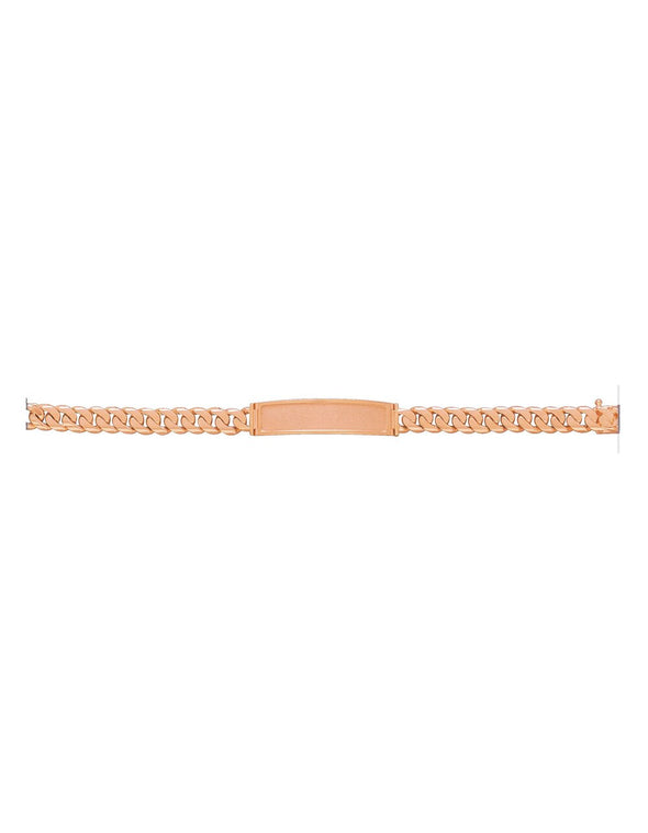 14K Yellow Gold 9 mm Cuban Link Beveled ID Bracelet (8-9 Inch)