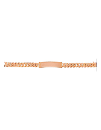 14K Yellow Gold 10 mm Cuban Link Beveled ID Bracelet (8-9 Inch)