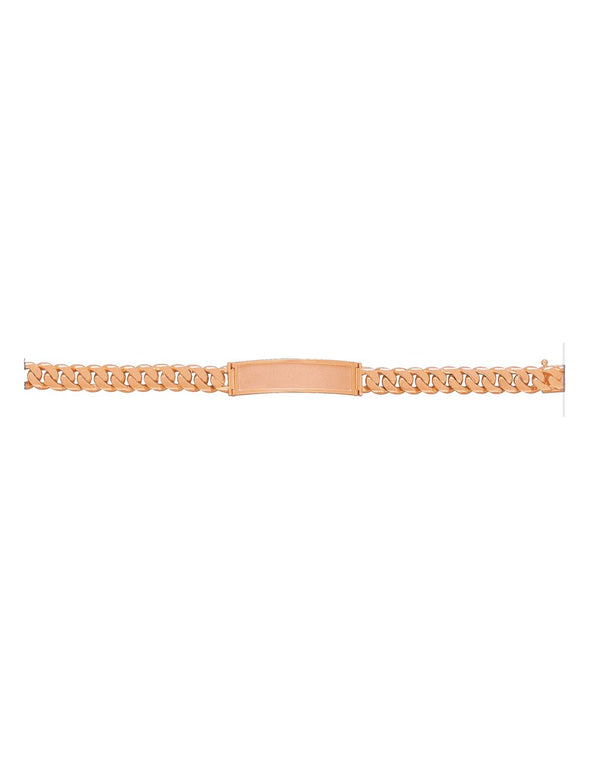 14K Yellow Gold 10 mm Cuban Link Beveled ID Bracelet (8-9 Inch)