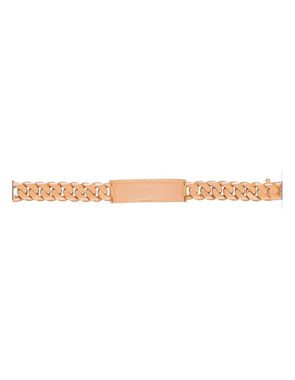 14K Yellow Gold 15 mm Cuban Link Beveled ID Bracelet (8-9.5 Inch)