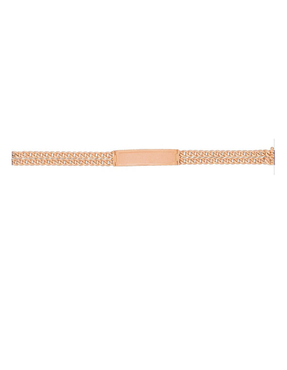 14K Yellow Gold Double Strand Cuban Link ID Bracelet (7-8.5 Inch)