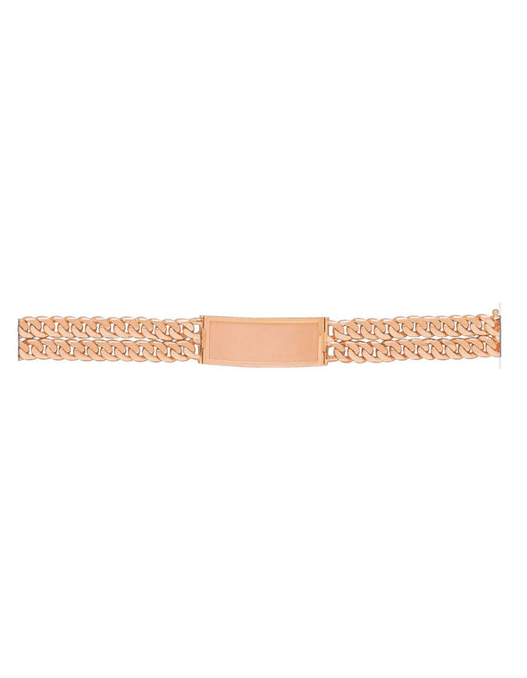 14K Yellow Gold Double Strand 9 mm Cuban Link ID Bracelet (8-9.5 Inch)