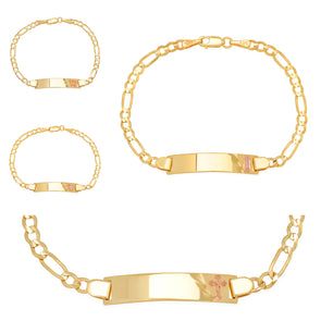 14K Yellow Gold 080 Figaro Baby ID Collection