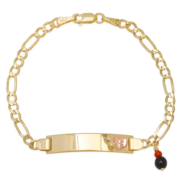 14K Gold Figaro Azabache Baby ID Bracelet Collection