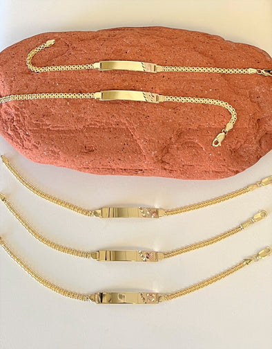 14K Yellow Gold Bismark Ladies ID Bracelets