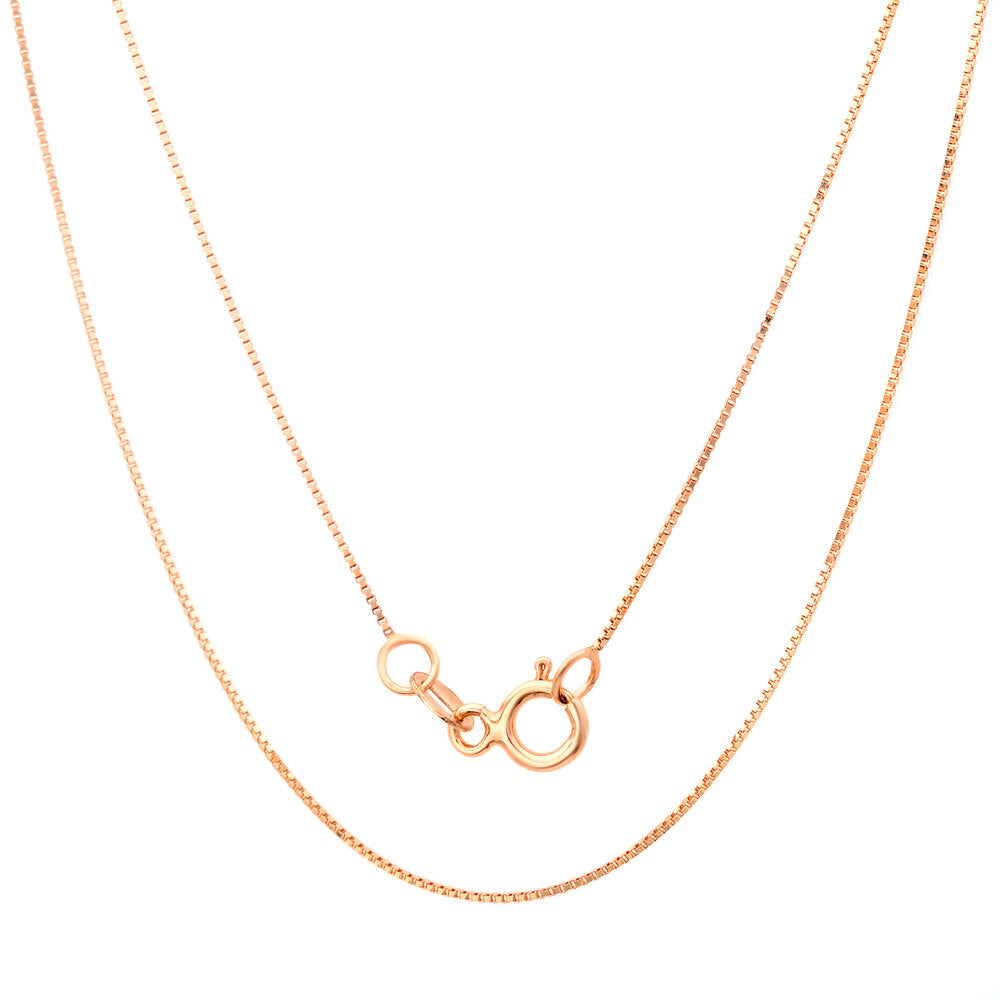 14K Rose Gold .50 mm Box Chain (16-24 Inch)