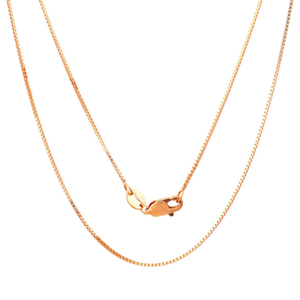 14K Rose Gold .75 mm Box Chain (16-30 Inch)