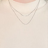 14K White Gold .75 mm Box Chain Necklace
