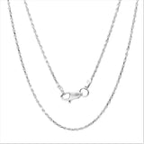 14K White Gold 1 mm Rope Chain (16-24 Inch)