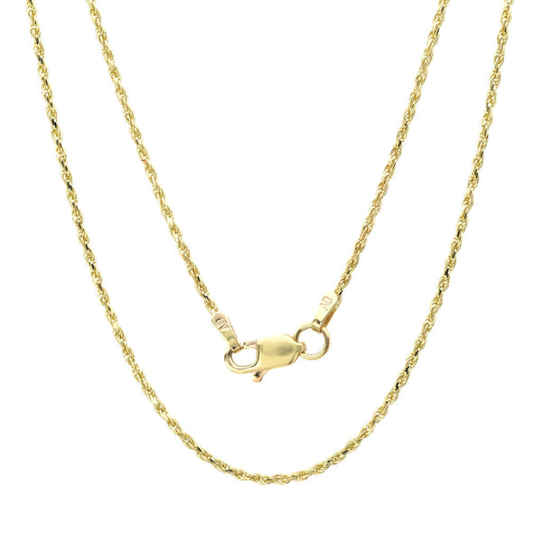 14K Yellow Gold 1 mm Rope Chain (16-30 Inch)