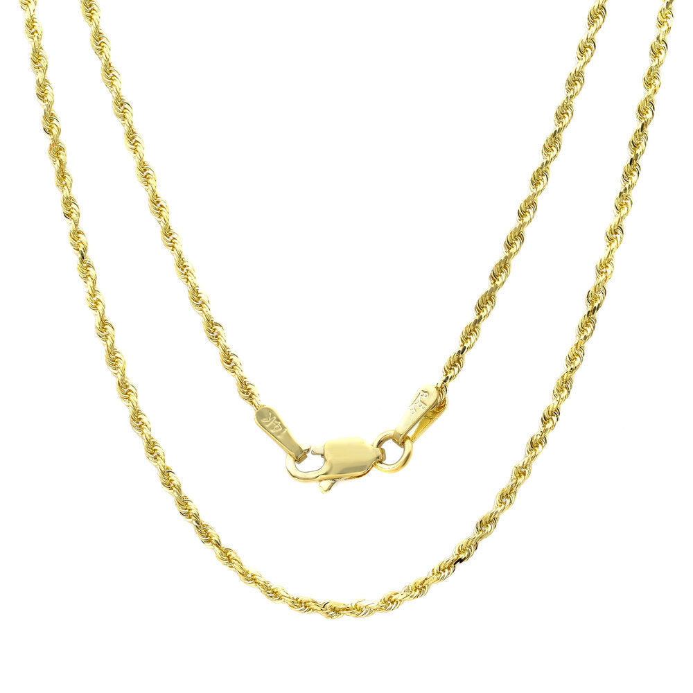 14K Yellow Gold 1.5 mm Rope Chain (16-30 Inch)