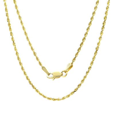 14K Yellow Gold 1.5 mm Rope Chain (16-30 Inch)