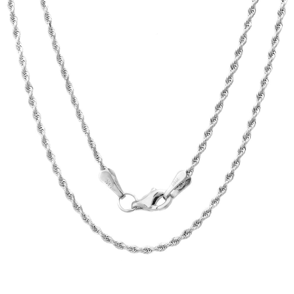 womens white gold rope chain 16 inch Roberto Martinez