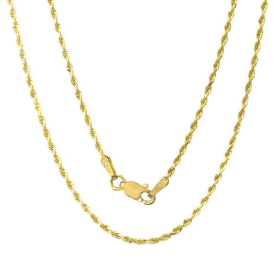 14K Yellow Gold 2 mm Rope Chain (16-30 Inch)