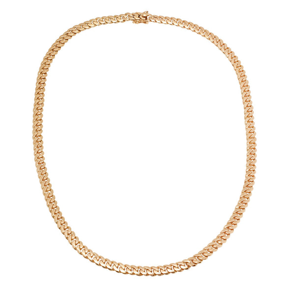 14K Yellow Gold 8 mm Cuban Chain Necklace (18-36 Inch)