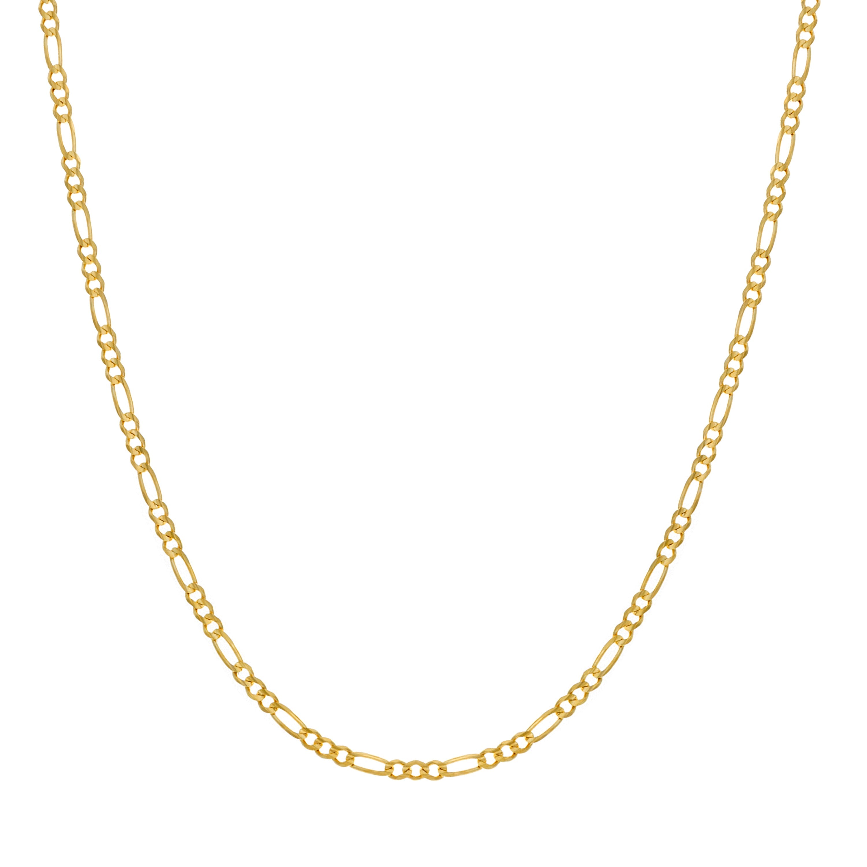 14K Yellow Gold 1.5 mm Figaro Chain (14-24 Inch)