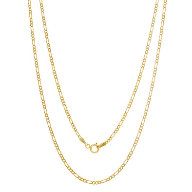 14K Yellow Gold 1.5 mm Figaro Chain (14-24 Inch)