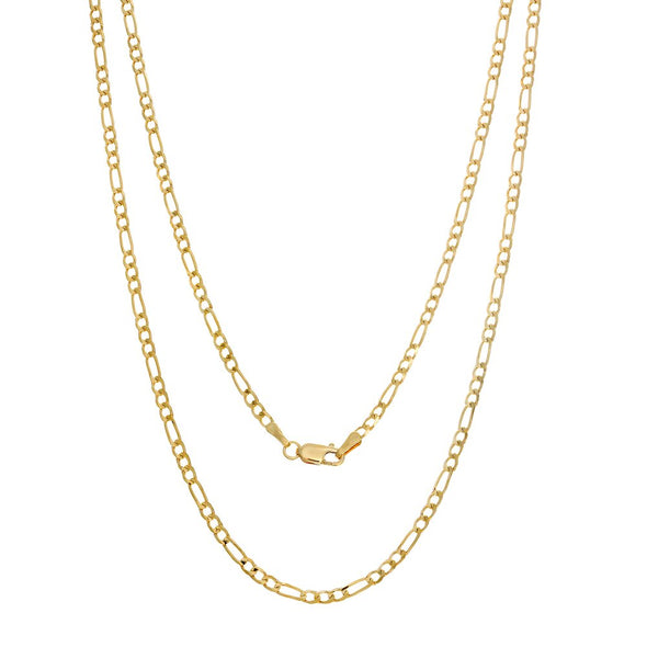 14K Yellow Gold 2.50 mm Figaro Chain (16-30 Inch)