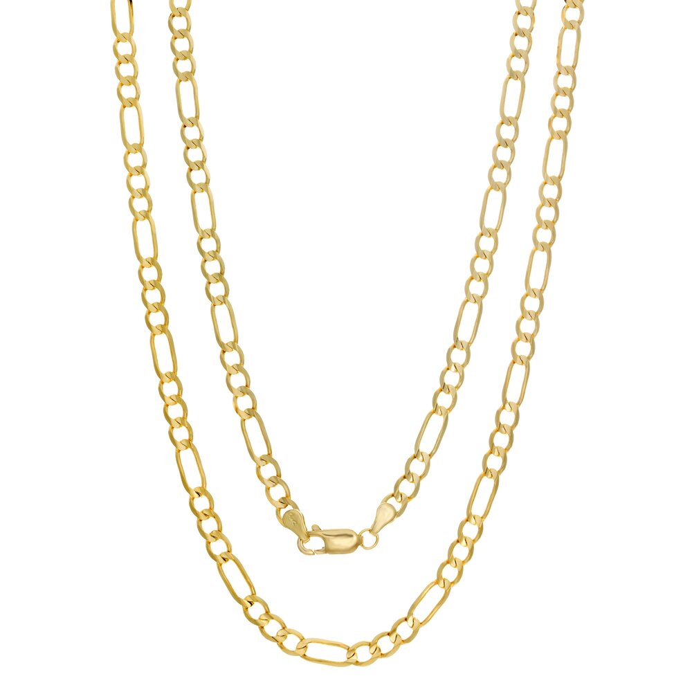 14K Yellow Gold 4.00 mm Figaro Chain (18-30 Inch)