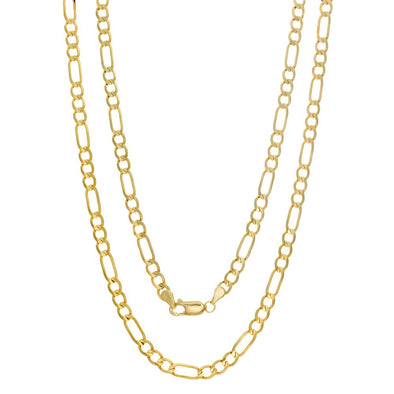 14K Yellow Gold 4.00 mm Figaro Chain (18-30 Inch)