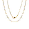 14K Two-tone Gold Pave 2.5 mm Figaro Chain Necklace ( 16-24 Inch )