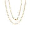 14K Two-tone Gold 3 mm Pave Figaro Chain Necklace ( 16-24 Inch )