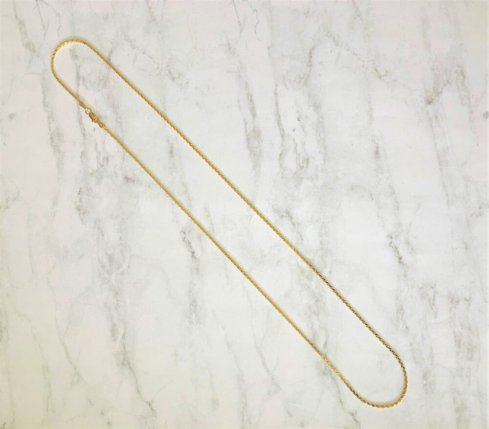 14K Yellow Gold 1.5 mm Wheat Chain (16-24 Inch)