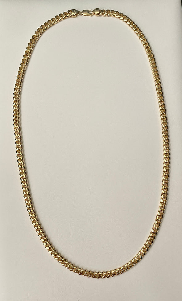 14K Gold 5 mm Miami Cuban Link Chain Necklace