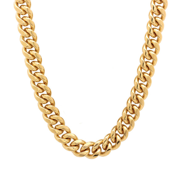 14K Yellow Gold 250 Miami Cuban Link Chain ( 20-30 Inch )