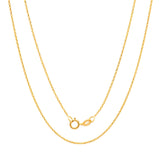 14K Yellow Gold 1 mm Diamond-cut Wheat Chain ( 16-24 Inch )