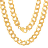 14K Yellow Gold 12mm Beveled Curb Canal Chain (24-30 Inch)