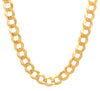 14K Yellow Gold 12mm Beveled Curb Canal Chain (24-30 Inch)