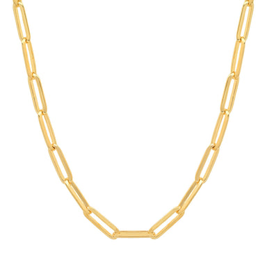 Yellow Gold Plated Silver 4 mm Paperclip Chain (16-32 Inch)