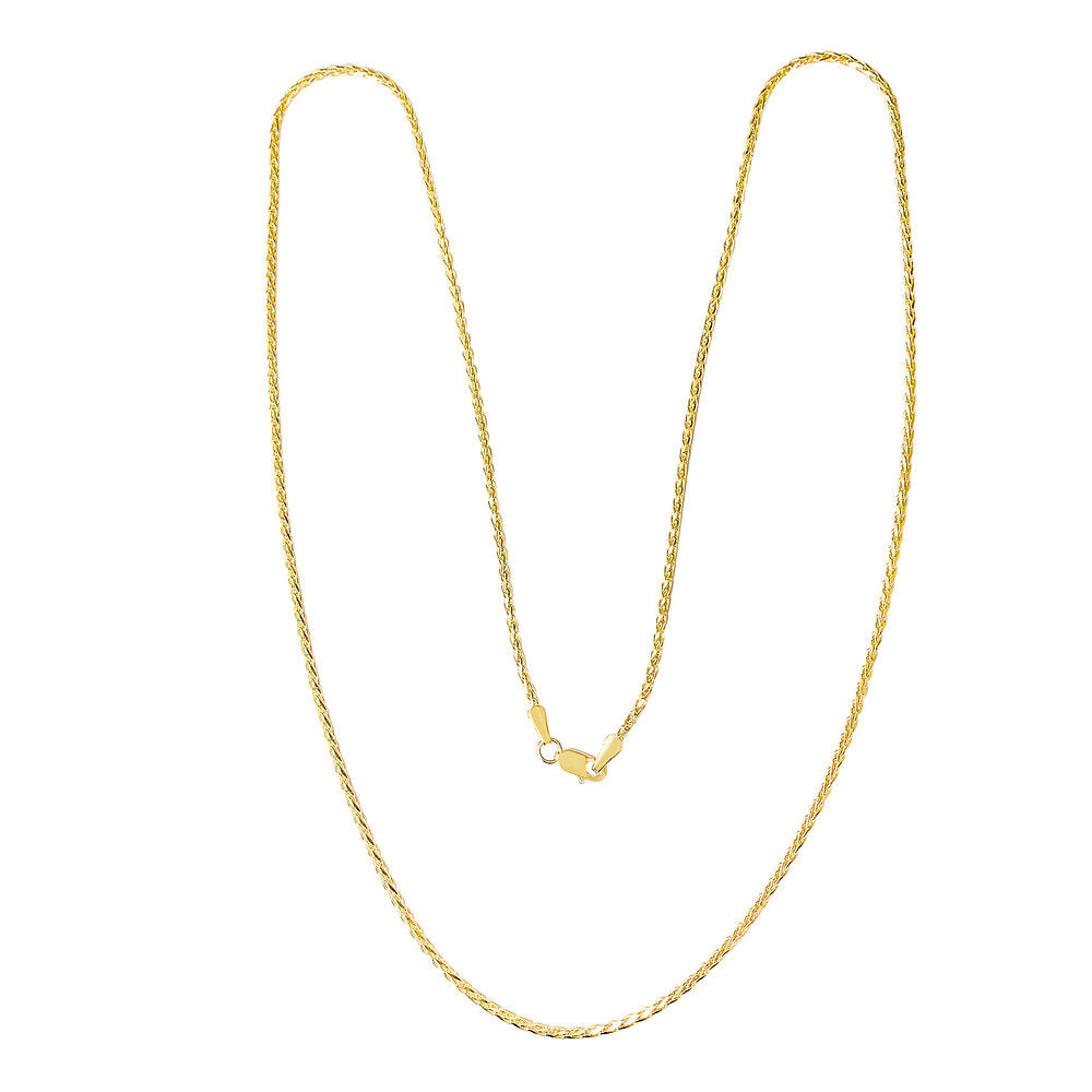 14K Yellow Gold 1 mm Wheat Chain (16-24 Inch)