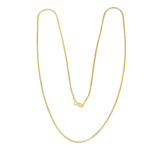 14K Yellow Gold 1 mm Wheat Chain (16-24 Inch)