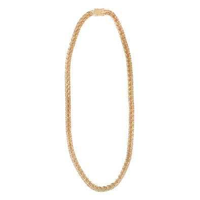 14K Yellow Gold 9 mm Chino Link Chain Necklace (18-30 Inch)