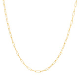 14k Yellow Gold 2 mm Paperclip Chain ( 18-24 Inch )