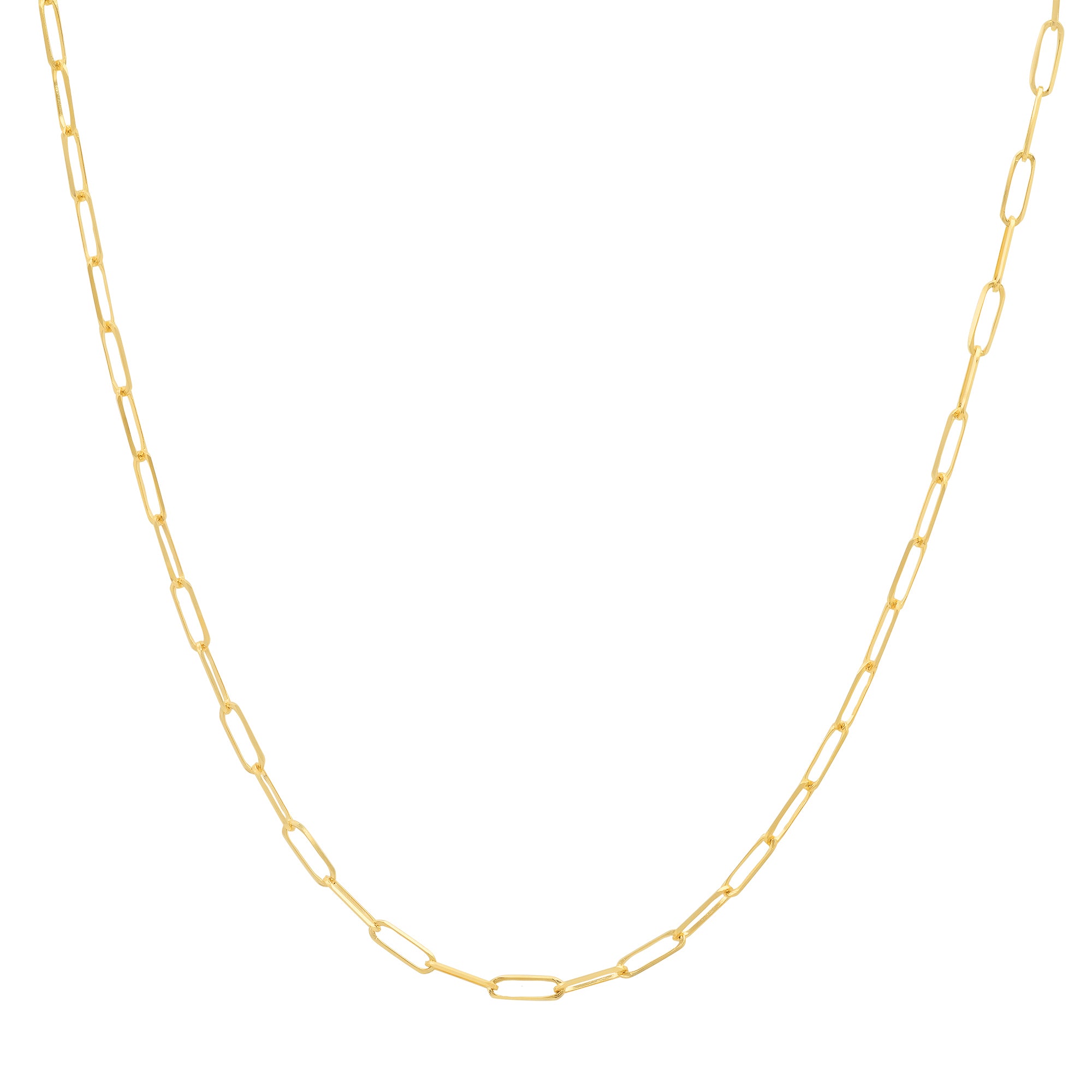 14k Yellow Gold 2 mm Paperclip Chain ( 18-24 Inch )
