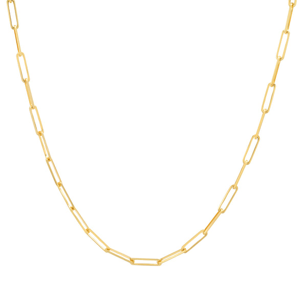 14k Yellow Gold 2.5 mm Paperclip Chain ( 18-24 Inch )