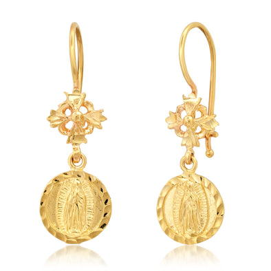 14K Gold Our Lady of Guadalupe Earring