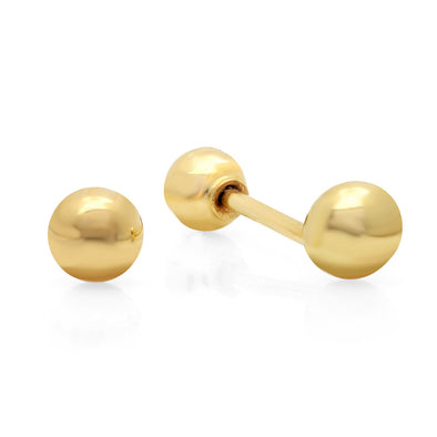 14K Yellow Gold 3 mm Baby Ball Stud Earring
