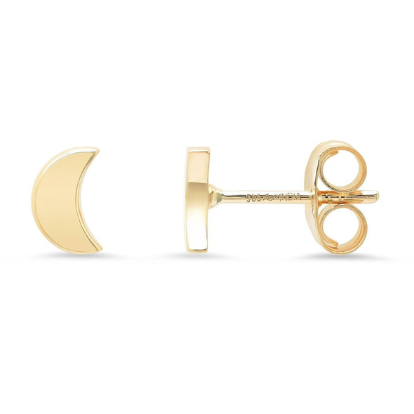 14K Yellow Gold Luna Stud Earring