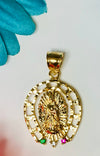 Yellow Gold Lucky Guadalupe Bandera Pendant