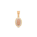 14K Tri-color Gold Our Lady of Guadalupe Pendant