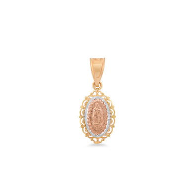 14K Tri-color Gold Our Lady of Guadalupe Pendant