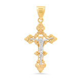 14K Gold Two-Toned Crucifix Pendant