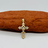 14K Gold Two-Toned Crucifix Pendant