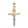 14K Two-tone Gold Baby Crucifix Necklace (14-16 Inch)