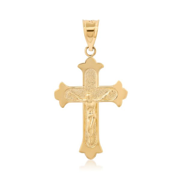 14K Yellow Gold Crucifix Pendant