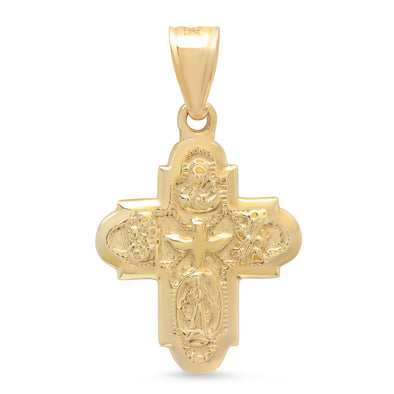 14K Yellow Gold Holy Spirit Cross Pendant